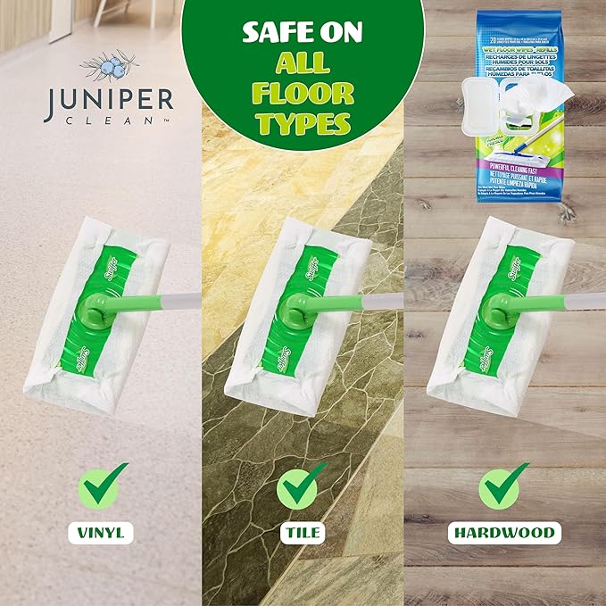 Wet Floor Wipes, Fresh Scent & Plant-Based Textured Cloth Trap Absorb Dirt - Image 3