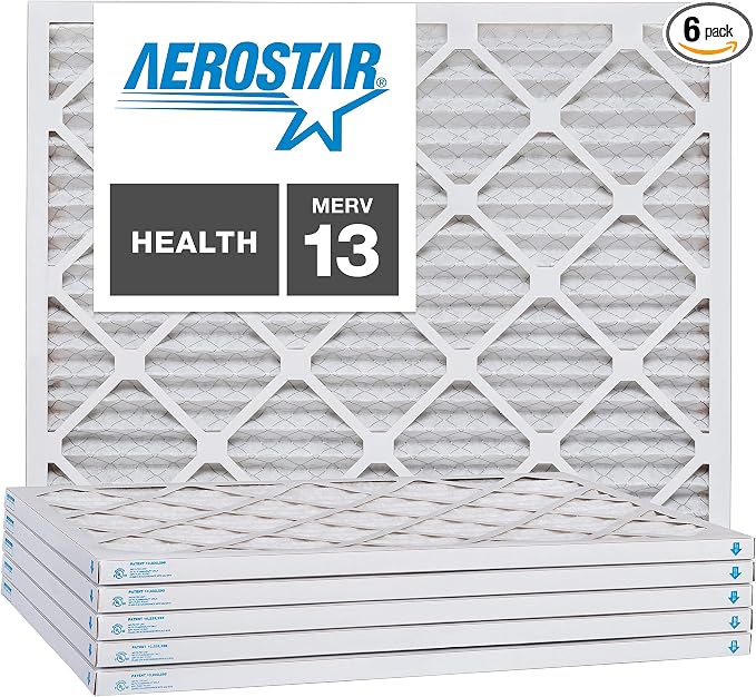 Aerostar 24x30x1 MERV 13, Pleated Air Filter, 23 1/2" x 29 1/2" x 3/4" by AirFiltersDelivered