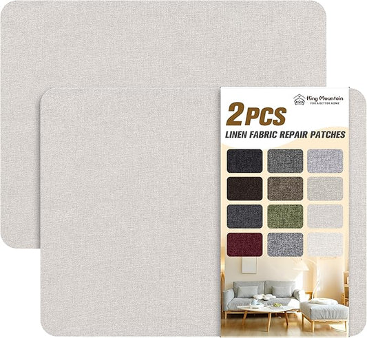 KING MOUNTAIN Fine Linen Repair Patches, Self-Adhesive Fabric, 8X11 Inch 2 PCS by ForABetterHomeLife