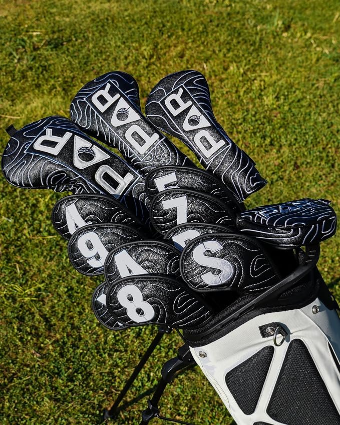 Big Teeth Golf Club Covers Full Set Driver Headcover Fairway Wood Hybrid Golf - Image 3
