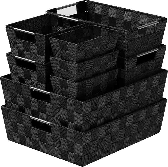 Baskets For Organizing Set Of 9 Black by Neaterize