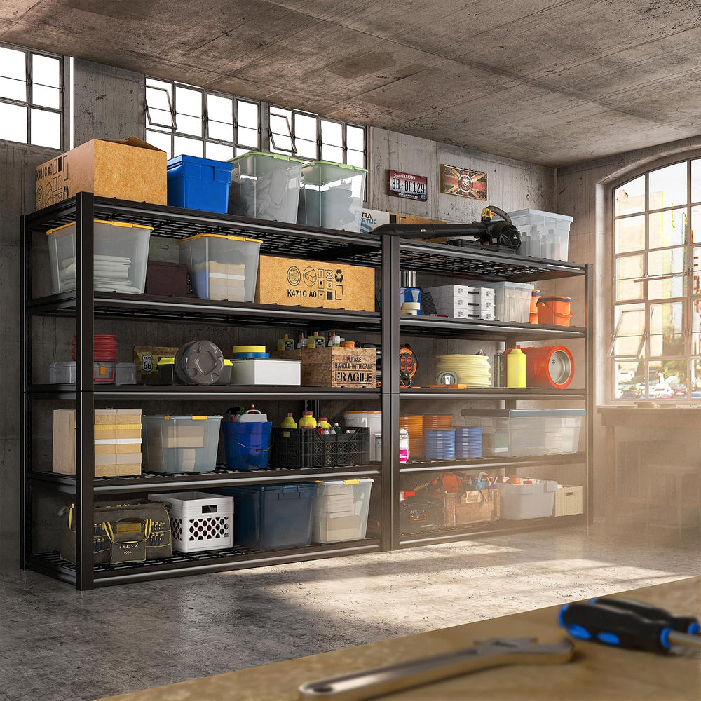 REIBII 48.2" W Storage Shelves for Garage, Adjustable Garage Shelving