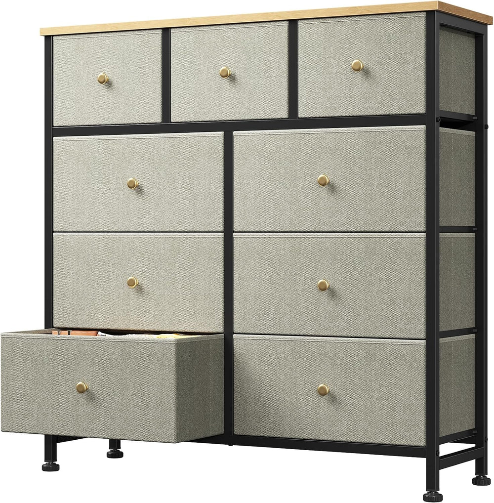 DUMOS 9 Drawer Dresser for Bedroom, Storage Organizer Chest of Drawers