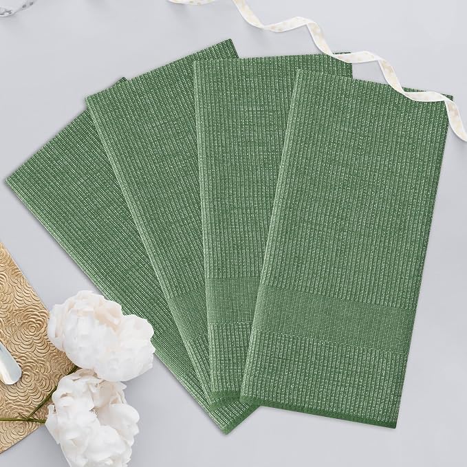 Homaxy Premium Kitchen Towels, Large Cotton Kitchen Hand Towels, Flat and Terry - Image 7