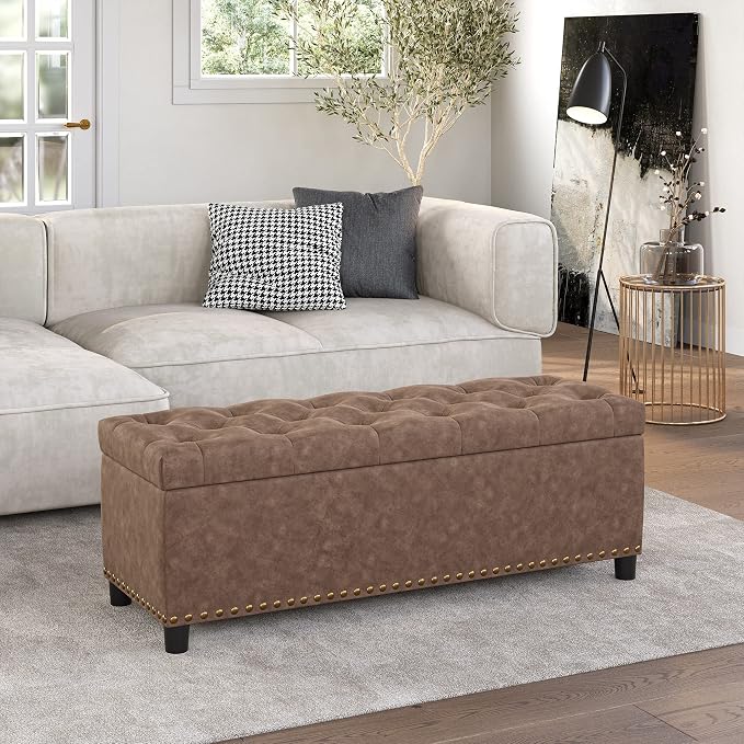 BELLEZE 47" Storage Ottoman, Storage Bench - Image 8