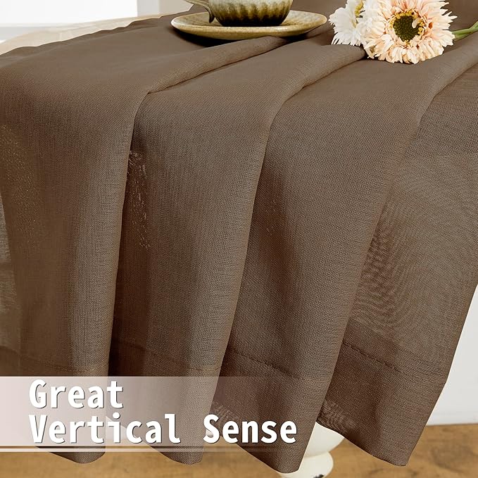 Tollpiz Sheer Door Curtains Closet Linen Textured Curtains Sheer Doorway Light - Image 6