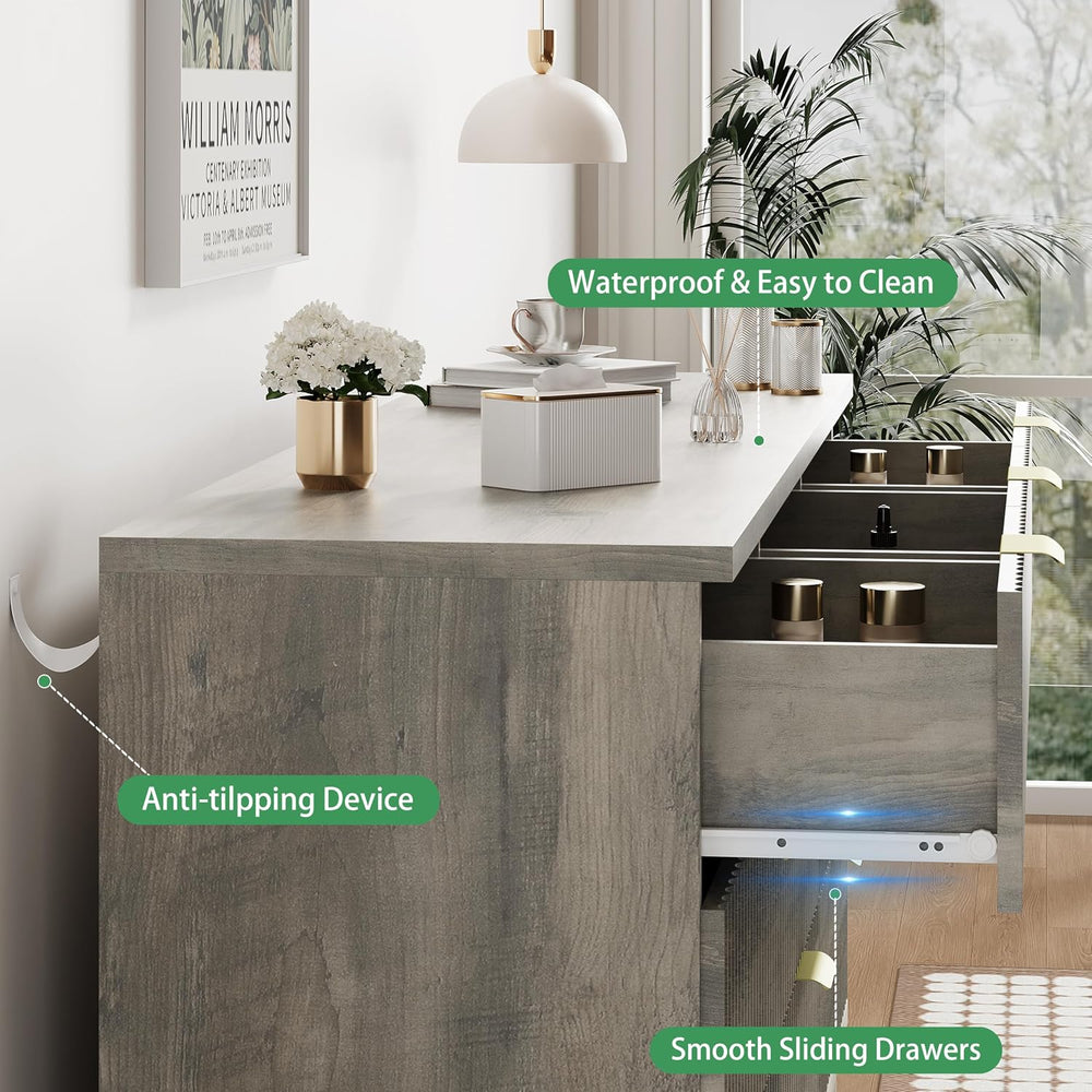 Xixini Fluted Dresser for Bedroom with 9 Drawers, 57" Wide Modern Chest ...