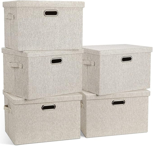 Large 17" 36 Quart Collapsible Stackable Storage Bins by GraciadecoStorage