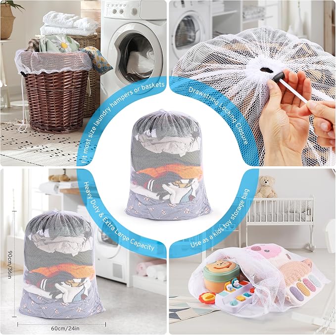 7 Pcs 7 Size Mesh Laundry Bags for Delicates - Image 3