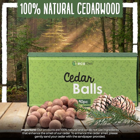 ecoKiwi Cedar Balls for Clothes Storage 40 Pack - Image 2
