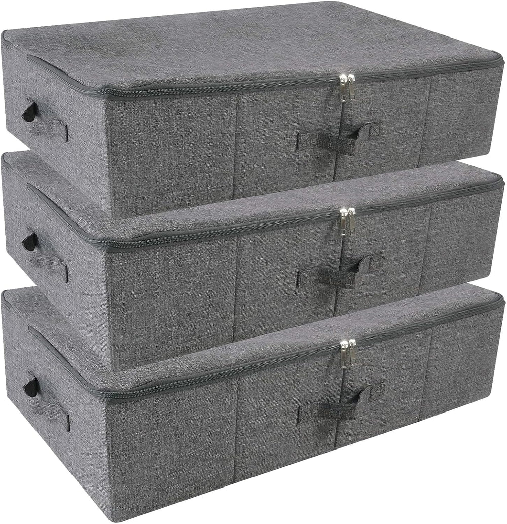 iwill CREATE PRO Folding Washable Rigid Underbed Storage Boxes with Zip Lid f...
