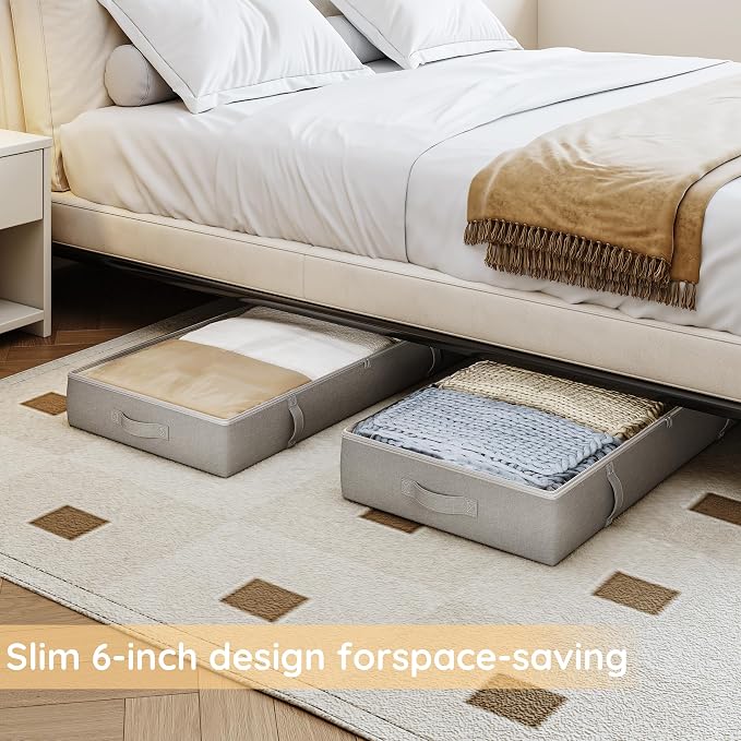 Vailando Under Bed Storage Containers, Underbed Storage Bins, 6 Inches Tall - Image 2