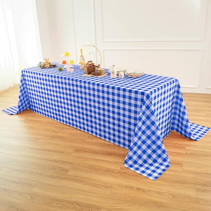 Classic Gingham Buffalo Tablecloth Fabric by Essifunia