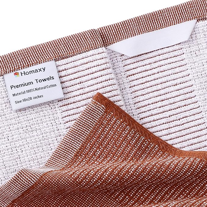 Homaxy Premium Kitchen Towels, Large Cotton Kitchen Hand Towels, Flat and Terry - Image 2