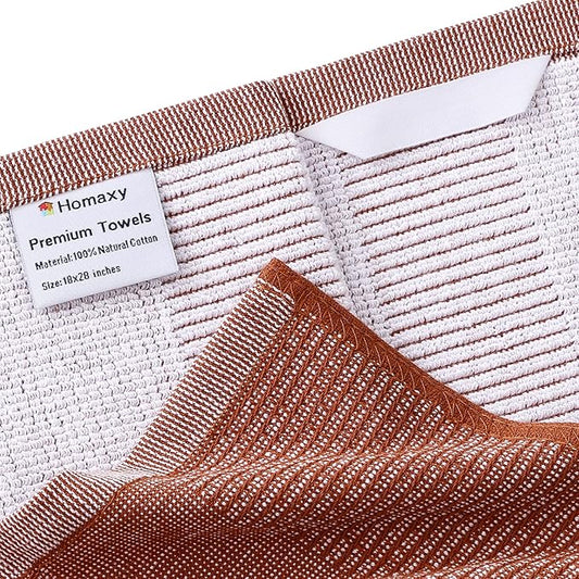 Homaxy Premium Kitchen Towels, Large Cotton Kitchen Hand Towels, Flat and Terry - Image 2