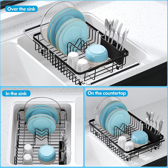 JASIWAY in Sink Dish Drying Rack, Expandable Stainless Steel Dish Drainers - Image 4