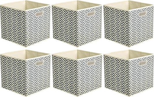 Amazon Basics Collapsible Cube Storage Organizer Bins, 10.5 x 10.5 x 11 inches by AmazonBasics
