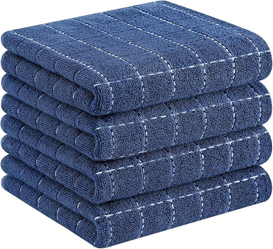 Homaxy 100% Cotton Terry Kitchen Towels, Checkered Designed, Soft and Super by Homaxy