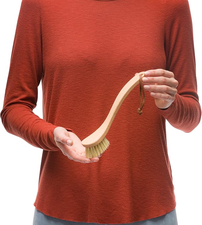 Redecker Curved Dish Brush, Strong Natural Tampico Fiber Bristles, Ergonomic - Image 4