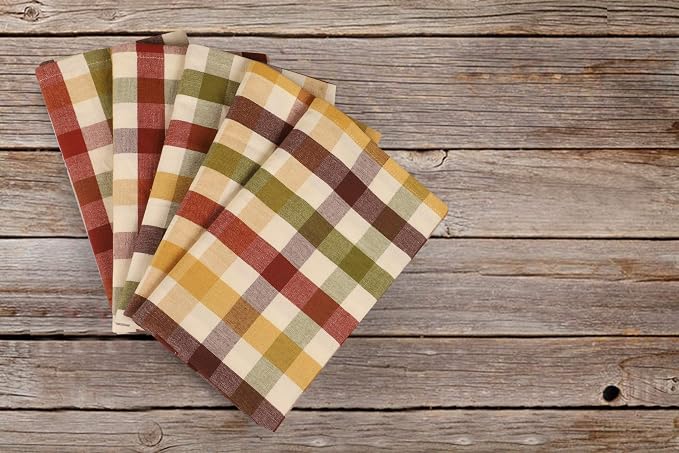 Kitchen Towels Set of 6 Multiolor Buffalo Checks 20X30 Inches, Soft Premium - Image 7