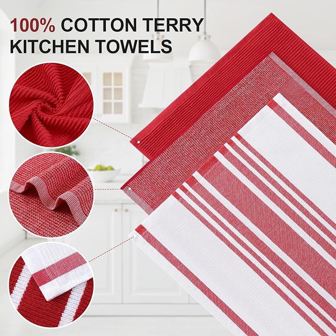 Homaxy Premium Kitchen Towels, Large Cotton 380 GSM Kitchen Hand Towels - Image 2