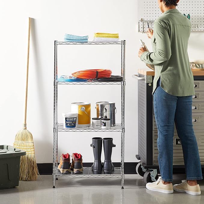 Amazon Basics 4-Shelf Adjustable, Storage Shelving Unit, Steel Organizer Wire - Image 9