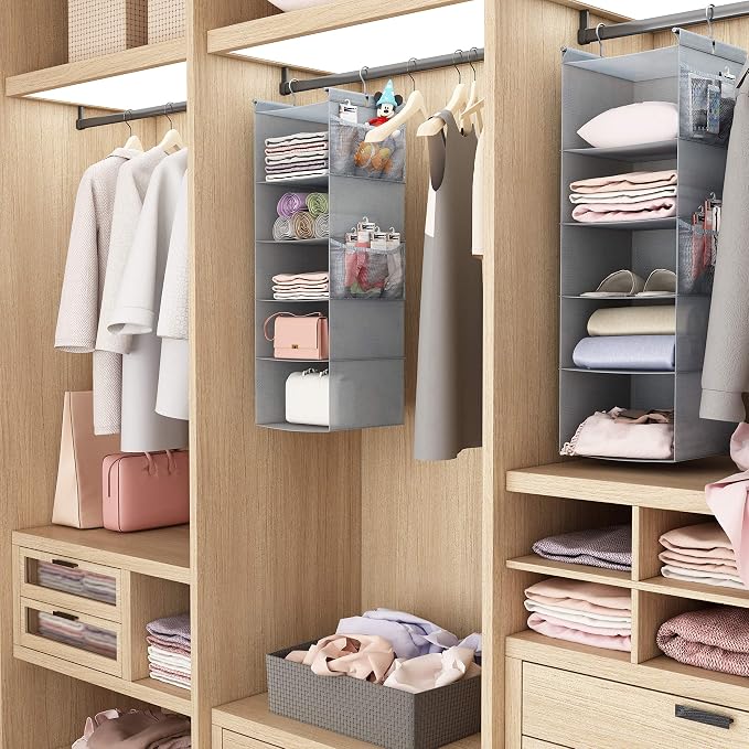 MAX Houser 5 Shelf Hanging Closet Organizer, Space Saver, Closet Hanging Shelves - Image 7