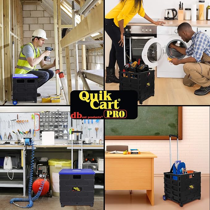dbest products Quik Cart Pro Wheeled Rolling Crate Teacher Utility - Image 5