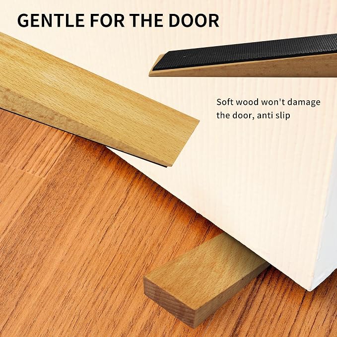 2 Pack Wooden Door Stop - Image 2