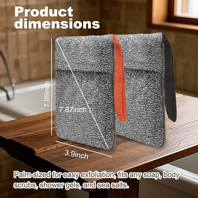 2 Pack Soap Bag Deep Roughness, Bar Soap Pouch Saver Pocket, Exfoliating Body - Image 2