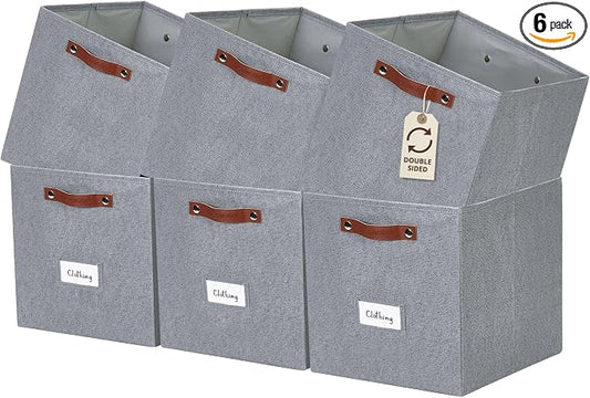 DECOMOMO Storage Cubes, Fabric Organizer Bins by DECOMOMO