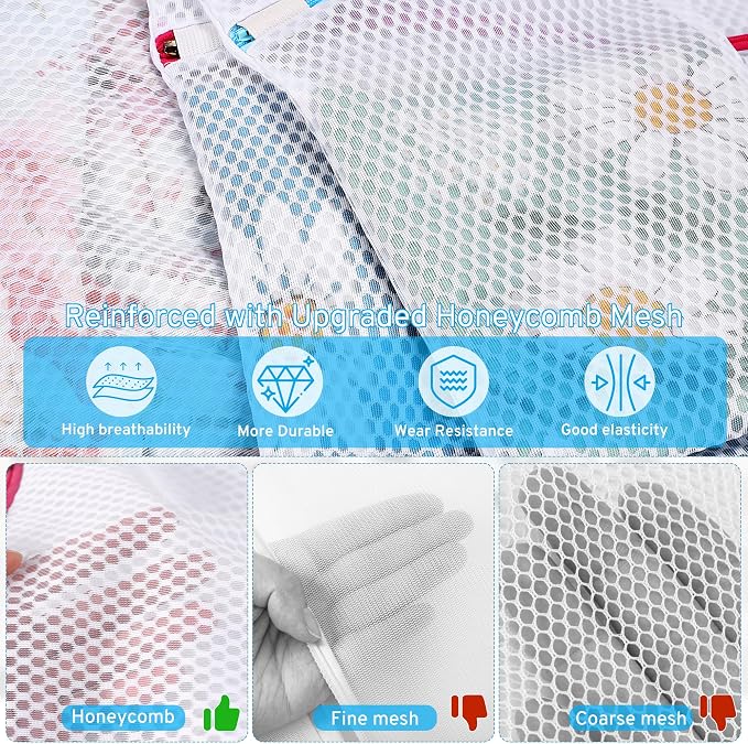 2 Pack XXL Durable Honeycomb Mesh Laundry Bags - Image 4