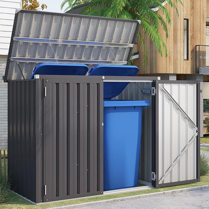 AECOJOY Outdoor Trash Can Storage Shed, 46 Cu.Ft Outside Garbage Can Storage by AECOJOY
