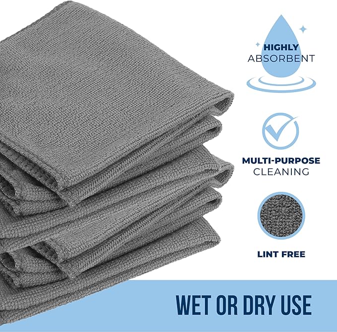 GREEN LIFESTYLE Chamois Cloth, Microfiber Cleaning Cloth 50 Pack, Borderless - Image 4