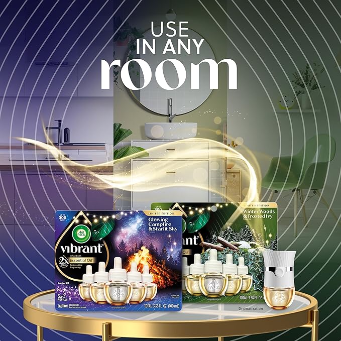 Air Wick Plug In Vibrant Scented Oils Refills, Campfire & Starlit Sky, 5 ct - Image 7