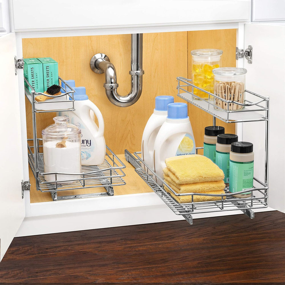 LYNK PROFESSIONAL® Pull Out Under Sink Kitchen Cabinet Organizer - 11.5 in. x...
