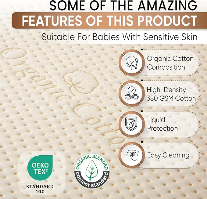 Crib Luxury Organic Cotton Mattress Protector - Image 6