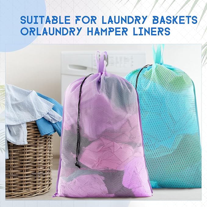 6 Pack 24 x 36 Inches Colorful Mesh Laundry Bag - Image 5