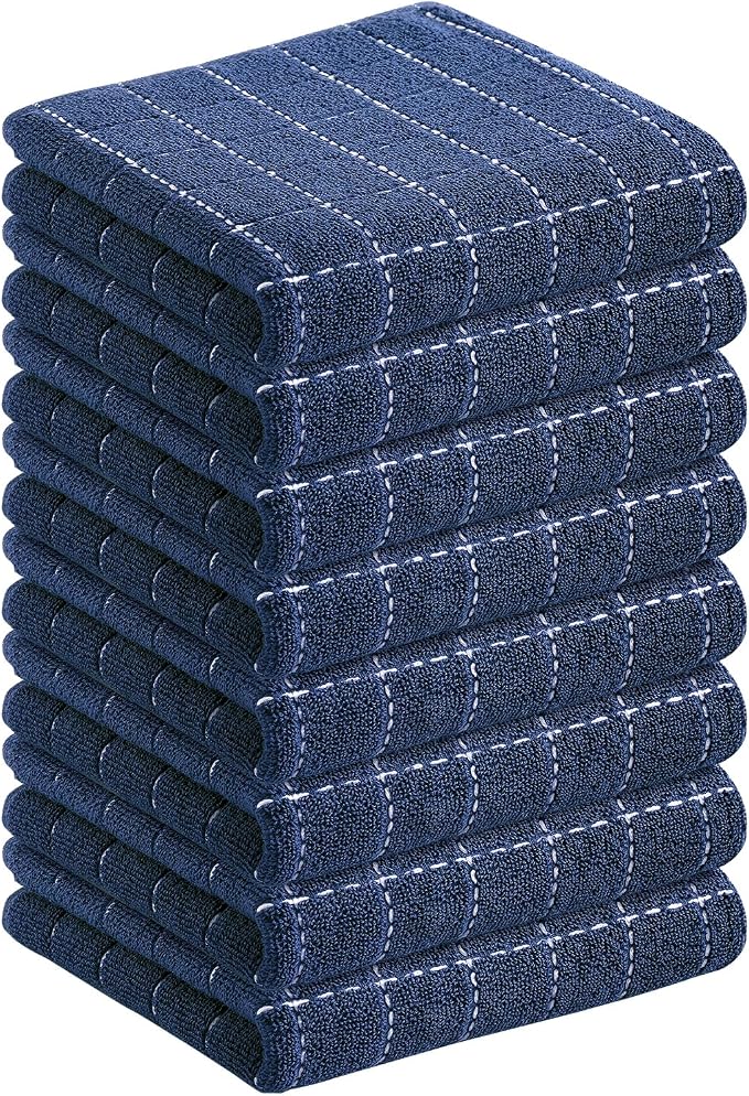 Homaxy 100% Cotton Terry Kitchen Towels, Checkered Designed, Soft and Super by Homaxy