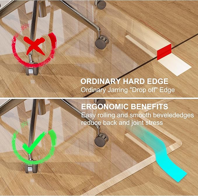 Beveled Edge Irregular Office Chair Mat - Image 4