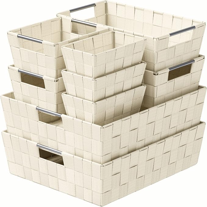 Baskets For Organizing Set Of 9 Cream by Neaterize