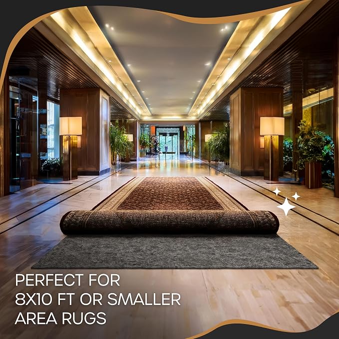Nevlers 1/4" Felt Rug Pad 8 x10 Ft| Rug Pad Non Slip Felt & TPO | Area Rug - Image 9