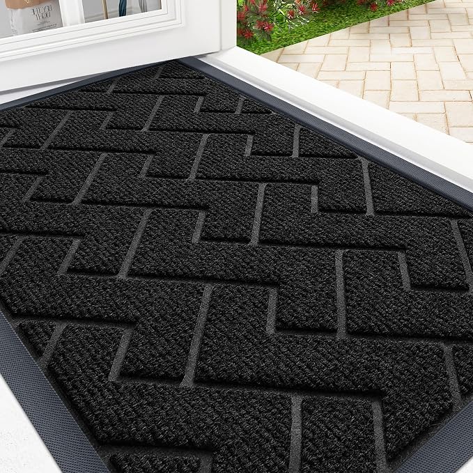 OLANLY Front Door Mat Indoor Outdoor Entrance, Waterproof All-Season, by OLANLY