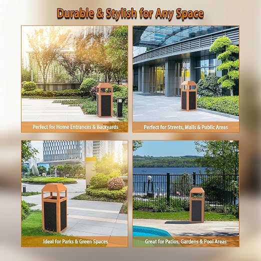 Commercial Metal Outdoor Trash Can - Image 8
