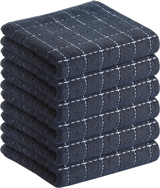 Homaxy 100% Cotton Terry Kitchen Towels, Checkered Designed, Soft and Super by Homaxy