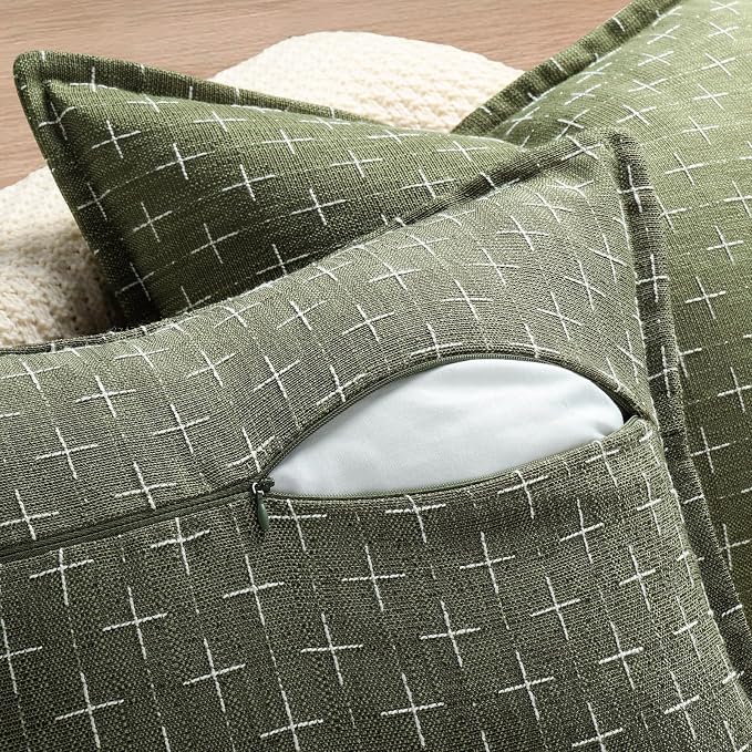 ZWJD 12x20 Pillow Covers Set of 2 Soft Polyester Textured Lumbar Pillow Covers - Image 3