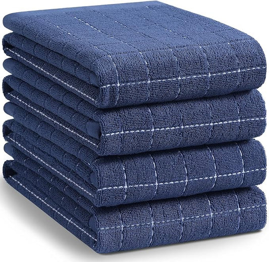 Homaxy 100% Cotton Terry Kitchen Towels, Checkered Designed, Soft and Super by Homaxy