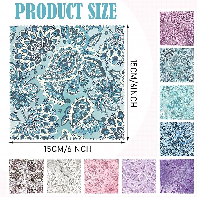 Sinmoe 20 Pcs Microfiber Cleaning Cloth Cute Paisley Waves Design Microfiber - Image 3