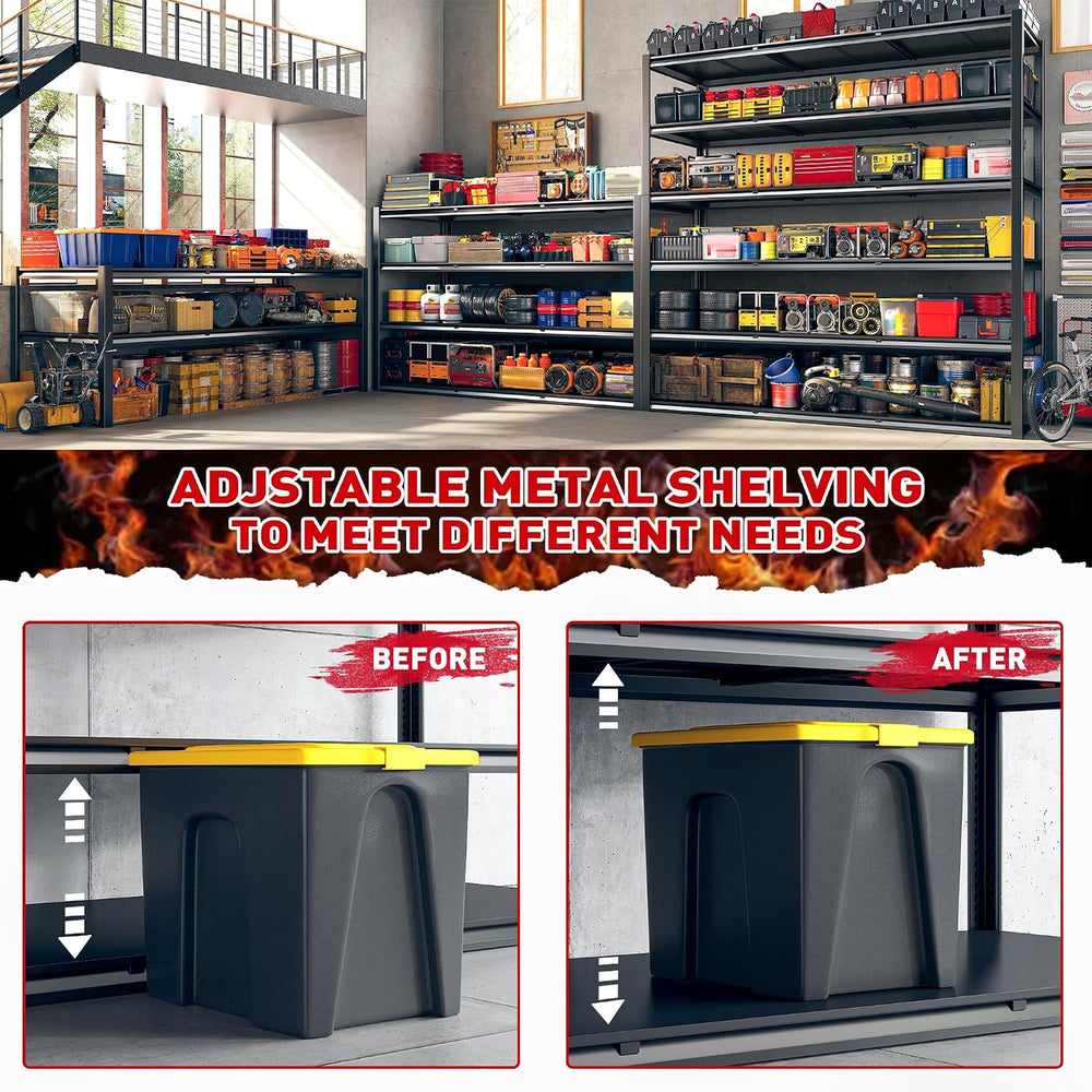 REIBII Heavy Duty Storage Shelves 3500LBS for Garage Workshop Warehouse