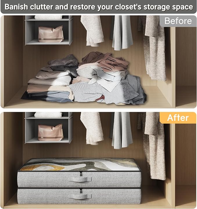 2-Pack Under Bed Storage Containers, 4.5 Inches Tall Low Profile Underbed - Image 3